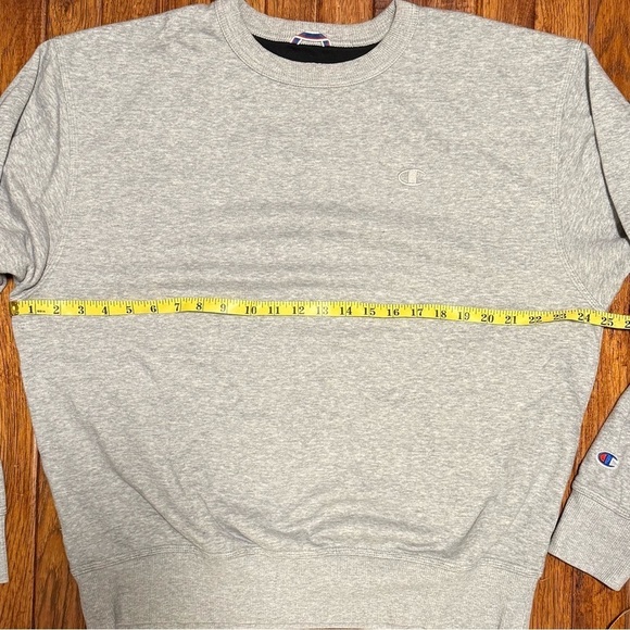 Champion Men's Crewneck, Powerblend Fleece Sweatshirt, Oxford Gray, Large - Picture 5 of 6